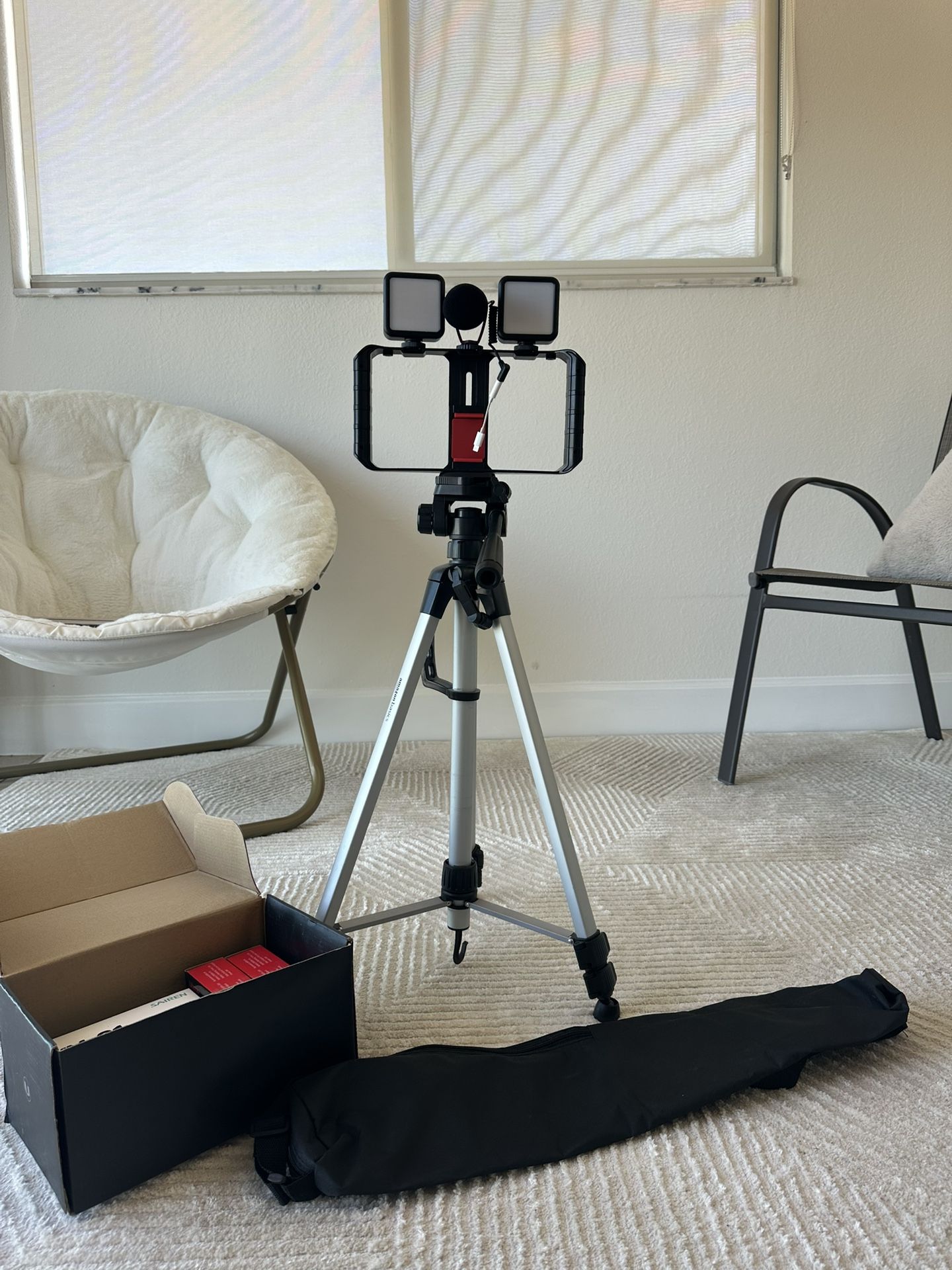 Tripod + Lighting + Mic + Accessories