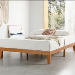 12 in. Solid Wood Platform Bed with Wooden Slats King