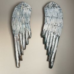Wooden Metal Hand Painted Angel Wings 