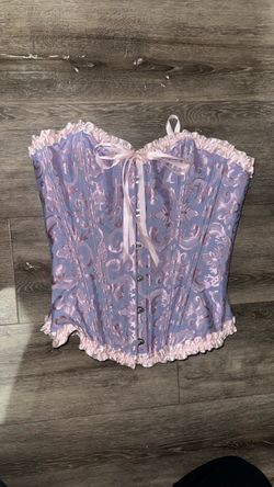 Purple and Pink Brocade Corset Top