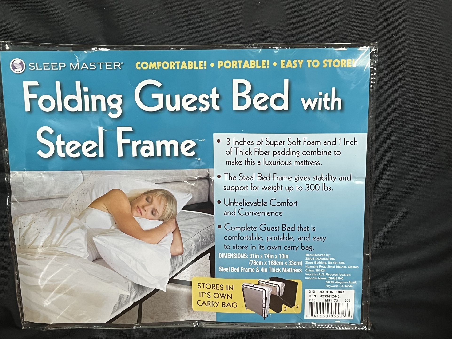 Sleep Master Folding Guest Bed in a Protective Case with Foam Mattress Used for Sale in Brooklyn NY OfferUp