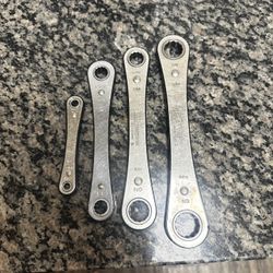 Vintage Sears Craftsman - 4pc Ratcheting Box End Wrenches - Made in USA 