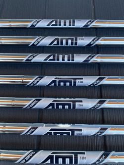 True Temper AMT Black S300 Steel Shaft Set for 4i-pw, Winn Dritac Midsize Grips, 0.355” Taper Tip