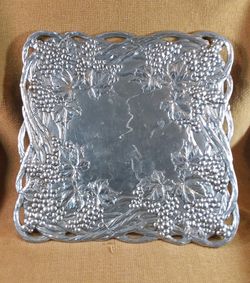 Vintage Cluster Of Grapes Square Tray
