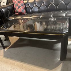 Black Lacquer Vintage Living Room Tables Set