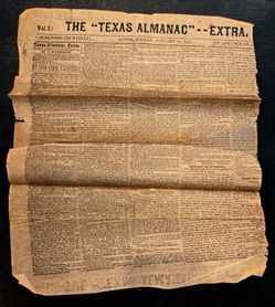 1863 Texas Almanac Extra Civil War Newspaper | Original Confederate Era | Austin, Texas