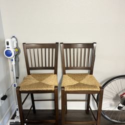2 Wicker Bar Chairs