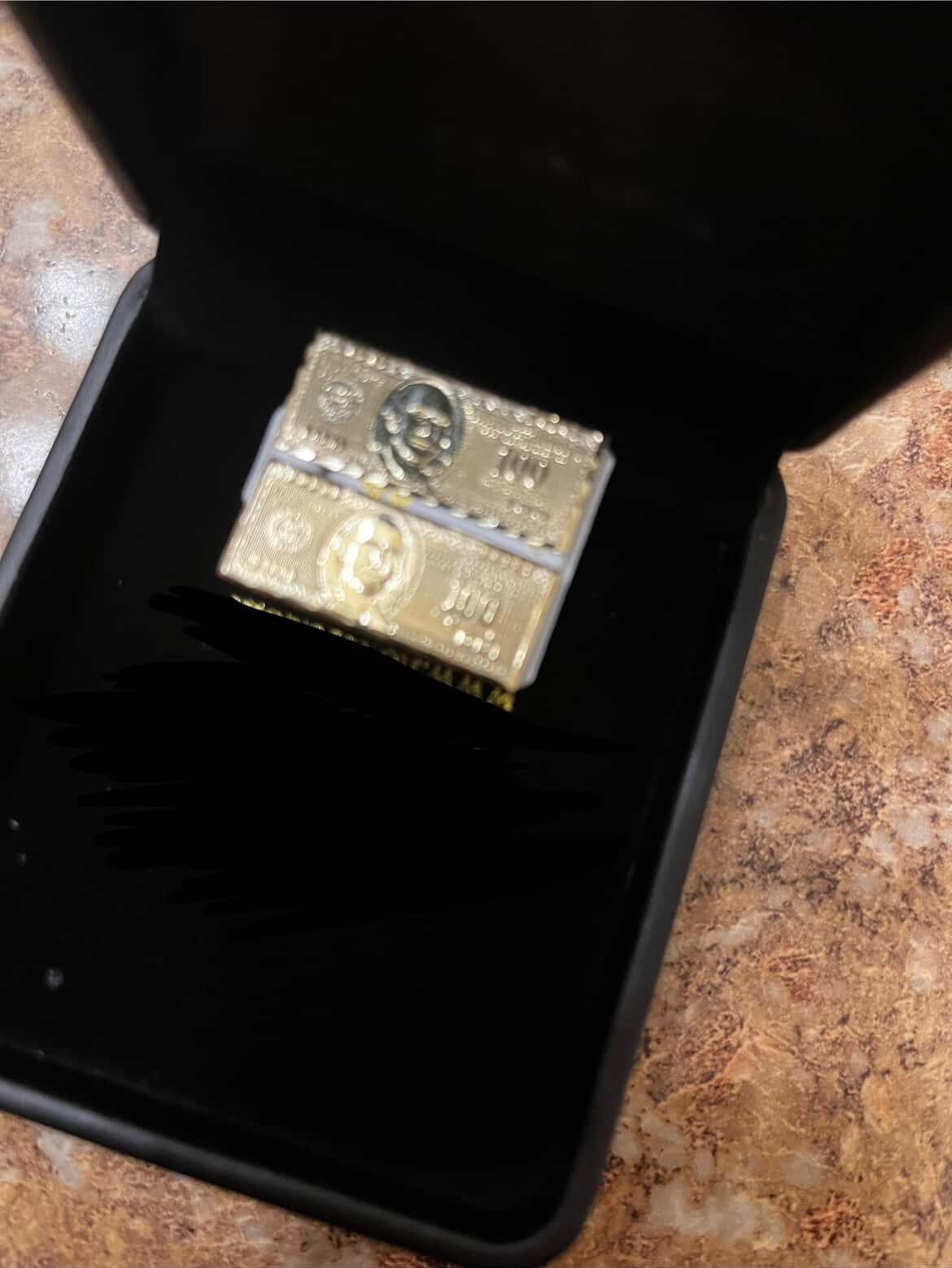 100$ money bill earrings 