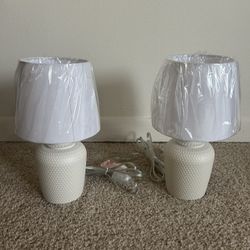 Small 11.8" Table Lamps Set of 2, Bedside Nightstand Lamps