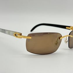 CARTIER C DECOR WHITE BUFFALO HORN SUNGLASSES CT0046S 004 NEW 100% GENUINE $3900