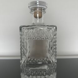 8” Tall Square Glass Decanter 