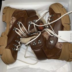 Gucci Canvas Hiking Boots With Box 