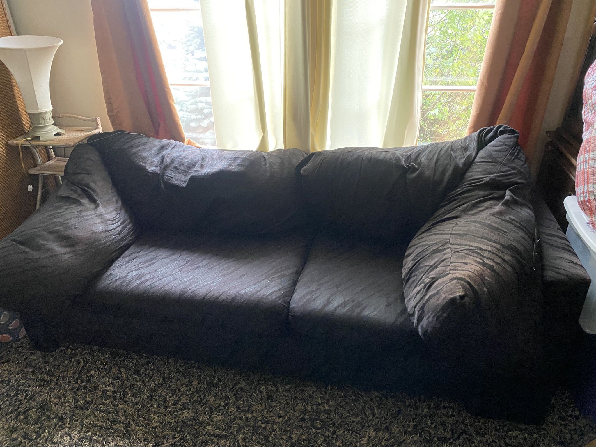 Two Piece Black Couches 