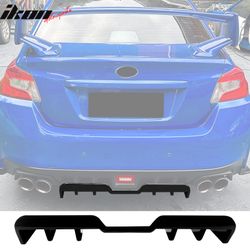 Fits 2015-2021 Subaru WRX HT Style Rear Bumper Diffuser Lip W/ 4-Fin ABS Gloss Black