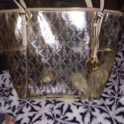 MICHAEL KORS GOLD METALLIC TOTE