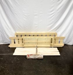 Full Size Pine Wood Low Platform Bed & Bookshelf , light Natural *Delivery & Assembly Available *