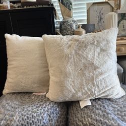 Part of 2 oversized Faux rabbit fur throw pillow - Threshold