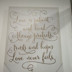 LOVE PHRASES Frame - Golden Letters - $20 - like New - 20$ 
