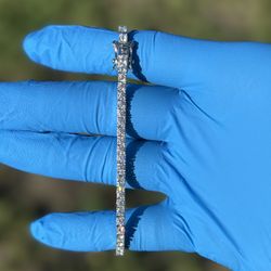 Moissanite Tennis Bracelet 3mm 6 Carats 925