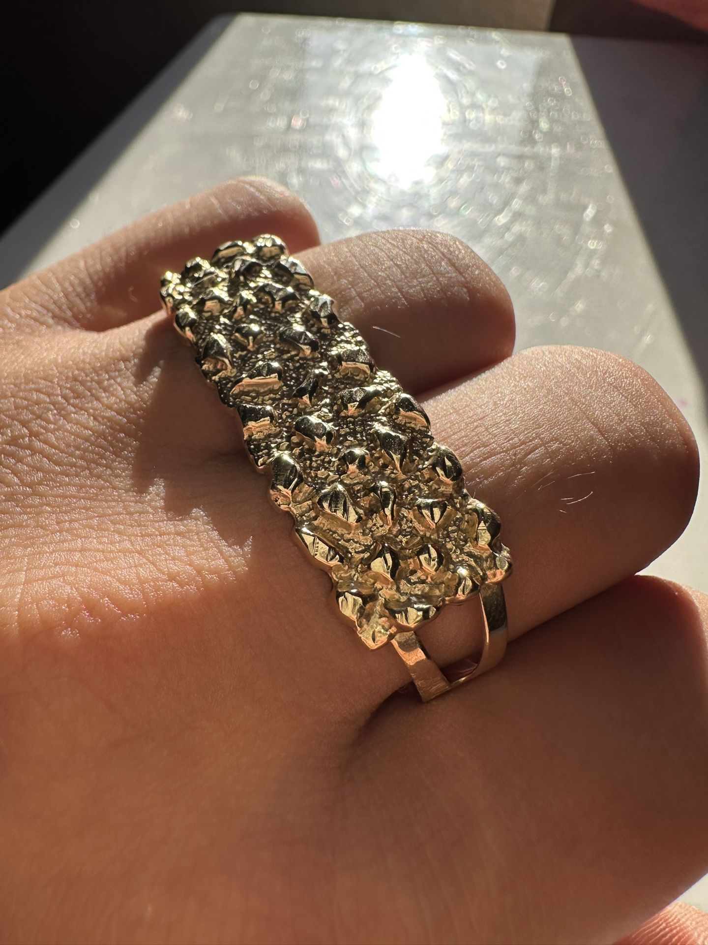10k Gold Nugget Double Ring