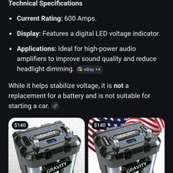 Amp Car Audio Battery Compacitor