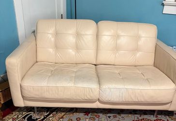 White Leather Loveseat