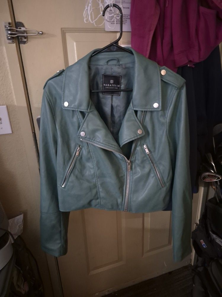 Bagatelle Company Green Faux Leather Jacket 