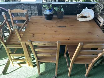 Wood Table With 4 Chairs