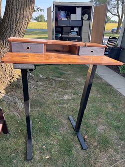 Electric Standing Desk with Monitor Riser