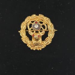 BPOE Elks Club Gold Tone Member Clock Wreath Lapel Pin