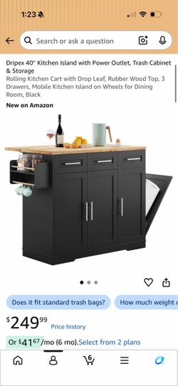 Kitchen island with storage