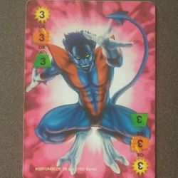1995 Fleer Marvel Nightcrawler OverPower Card Game Vintage Collectible Comics