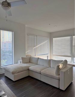 3-Seat Sectional Sofa with Left-Facing Chaise - Cream/Beige