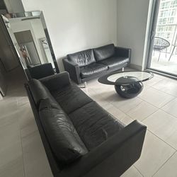 Black Leather Couches 350$ For Both 