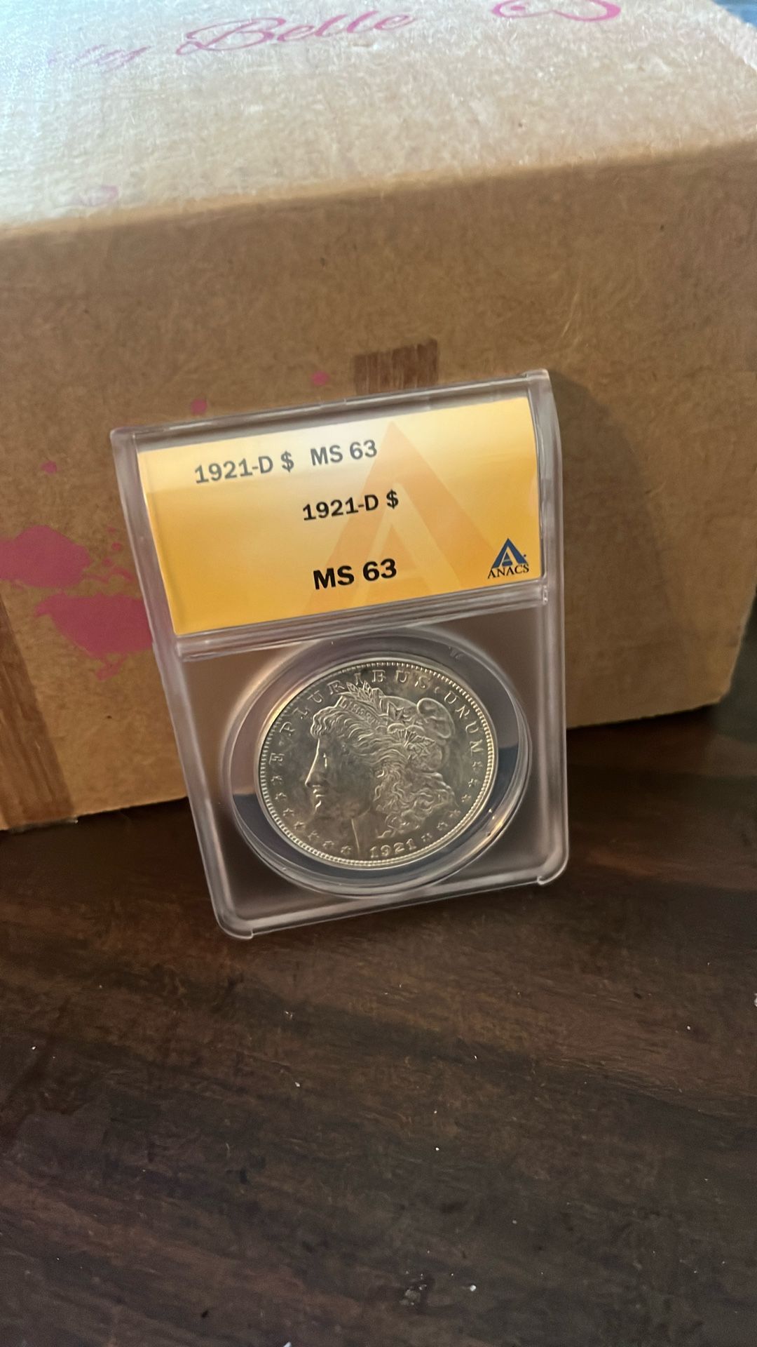 1921 D Morgan Dollar Silver M S 63