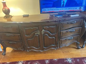 French Provincial Wood Credenza Sideboard