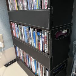 3 Faux Leather DVD Holders