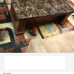  Marble Coffee Table With Pull Out Ottoman  