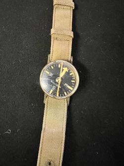 WWII Vietnam Vintage US Military Wrist Compass Waltham R88-C-890 Canvas Strap