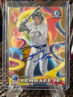 2025 Yankees top prospect George Lombard Jr. bowman chrome melt masher gold /50