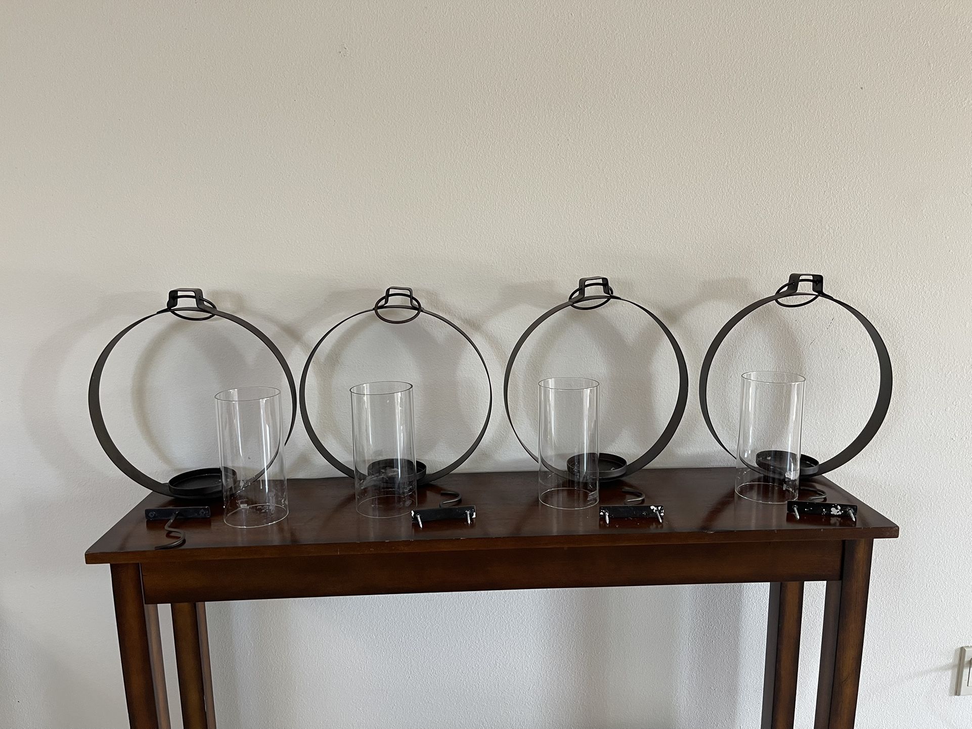 World Market Ethan Bronze Circle Pendant Candle Wall Sconce (4)