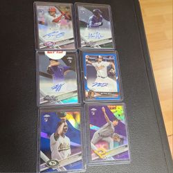 Various AUTOGRAPHED Baseball Rookie Cards