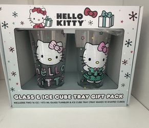 Hello Kitty Glass Set & Ice Tray