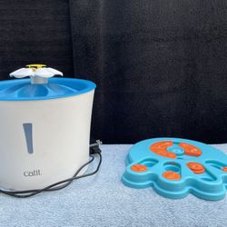 Cattit -flower water drinking fountain – now with FREE dry cat food puzzle /Please Read description: