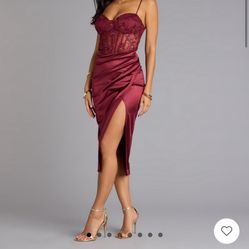 Windsor Burgundy Dress XS