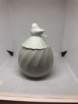  Bird Ceramic White Lid Candy Jar