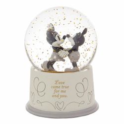 Disney Mickey & Minnie Mouse “Love Came True” Snow Globe – New With Tag