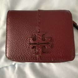 Tory Burch  Gray Ju Bifold Wallet Leather JPN Limited Collection Casual Formal