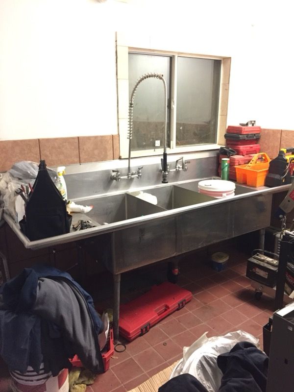 RJ Fabricators, Inc. Stainless Steel 3 Compartment Commercial Sink