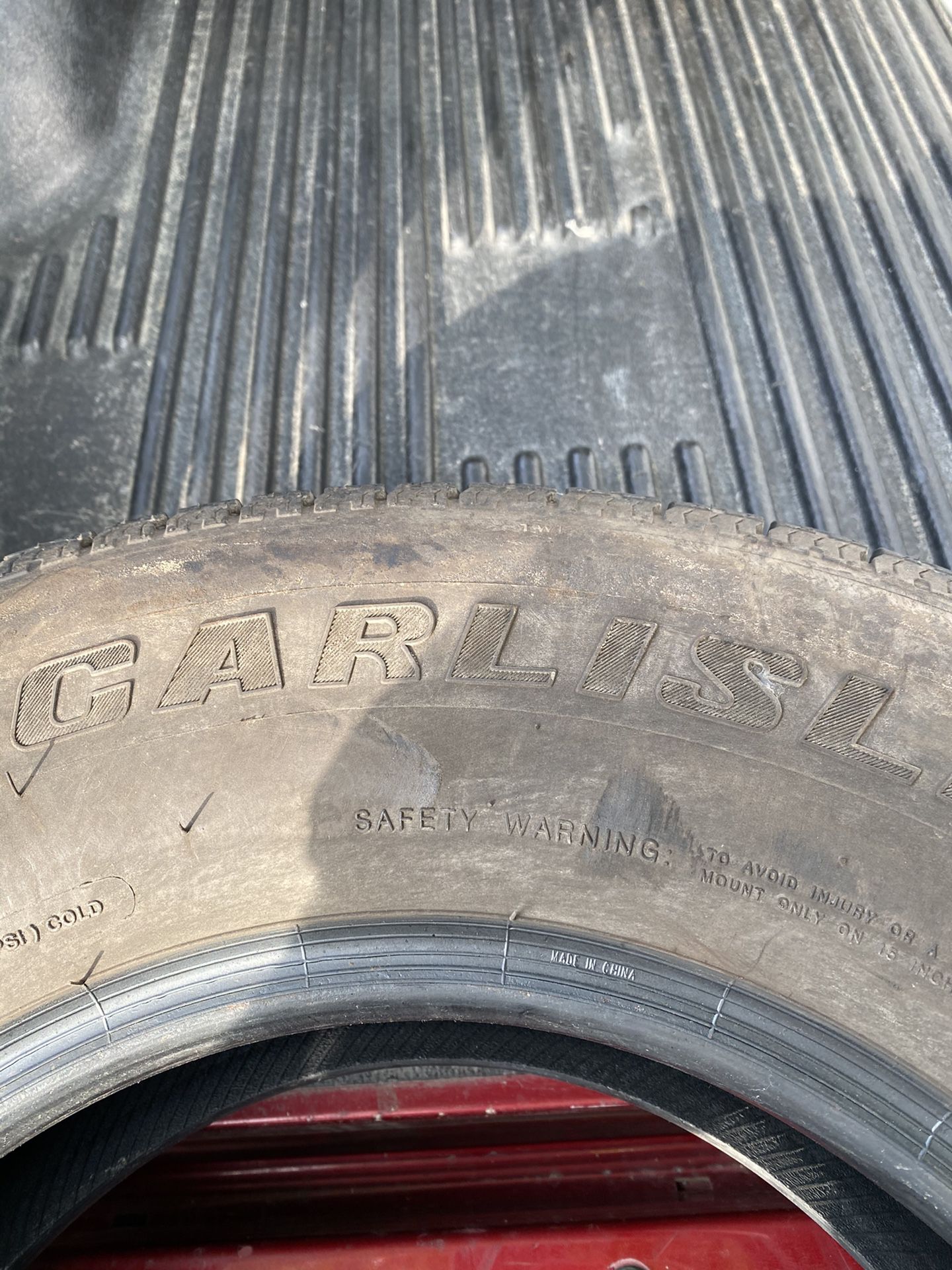 Trailer tires Carlisle 225/75/15